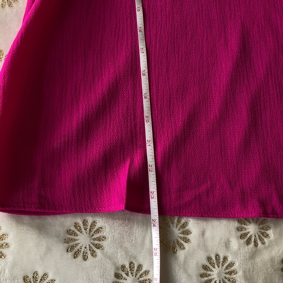 Bright Fuchsia Ruffle Cold-Shoulder Tank Top - Picture 7 of 8